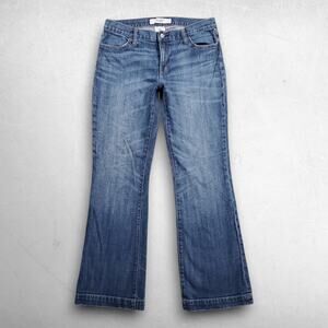 Gap Long and Lean Flare Jeans Women 10R Blue Denim Stretch Boho Western Cowgirl